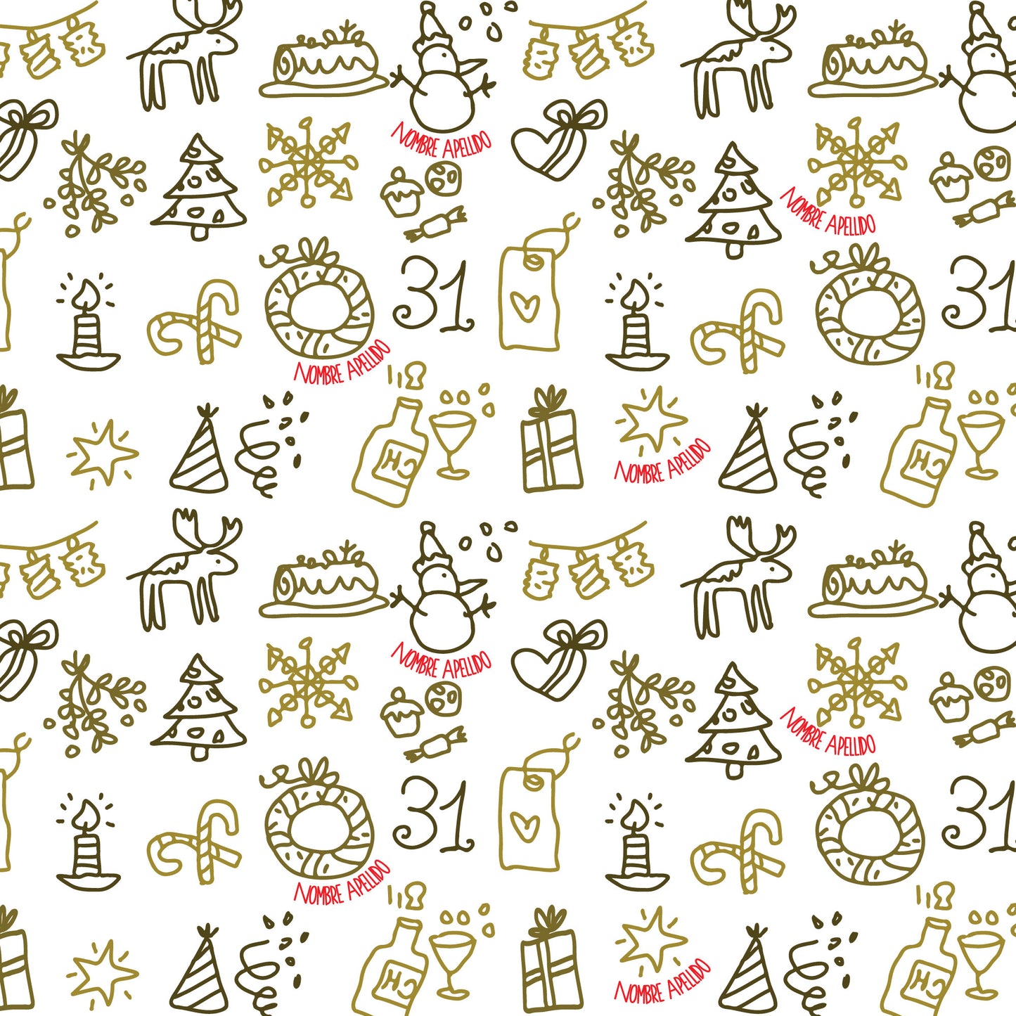 Líneas negras y doradas navidad 127