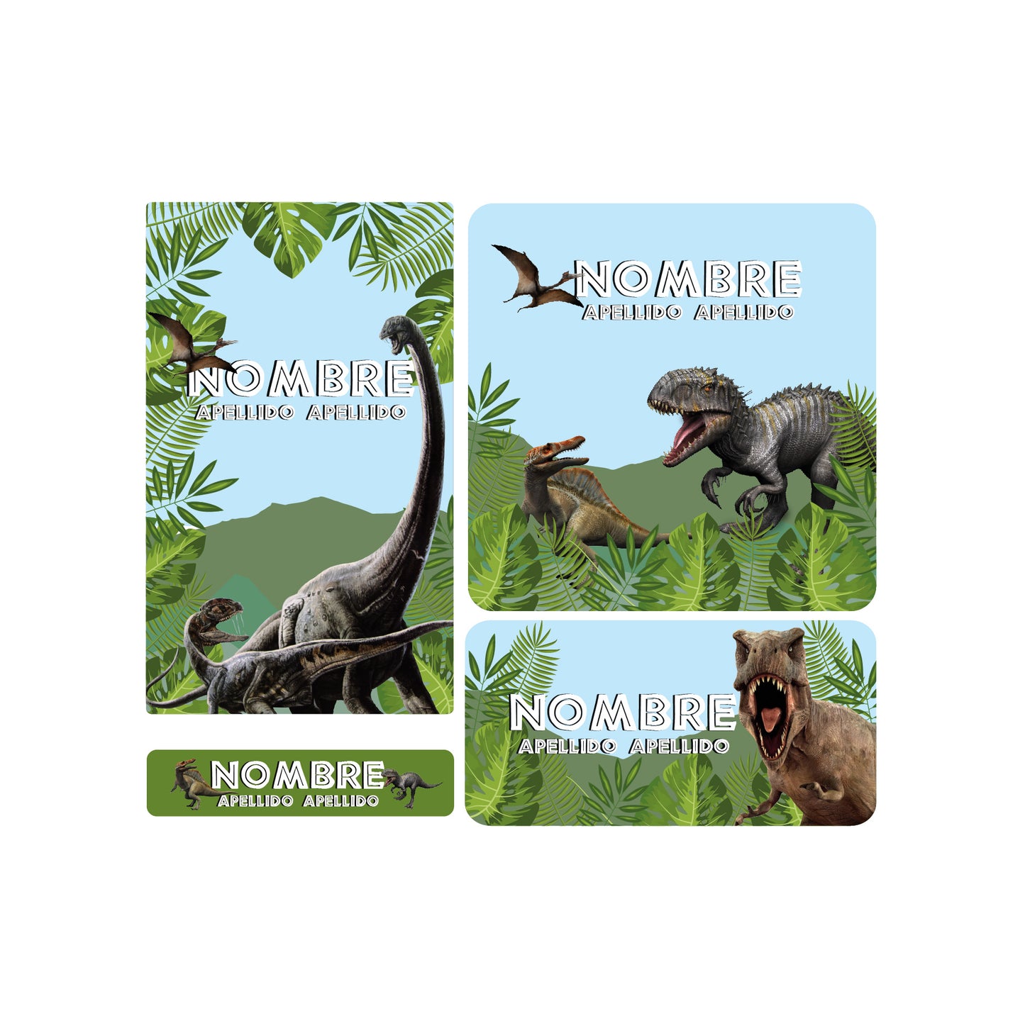 etiquetas escolares, dinosaurios, jurassic